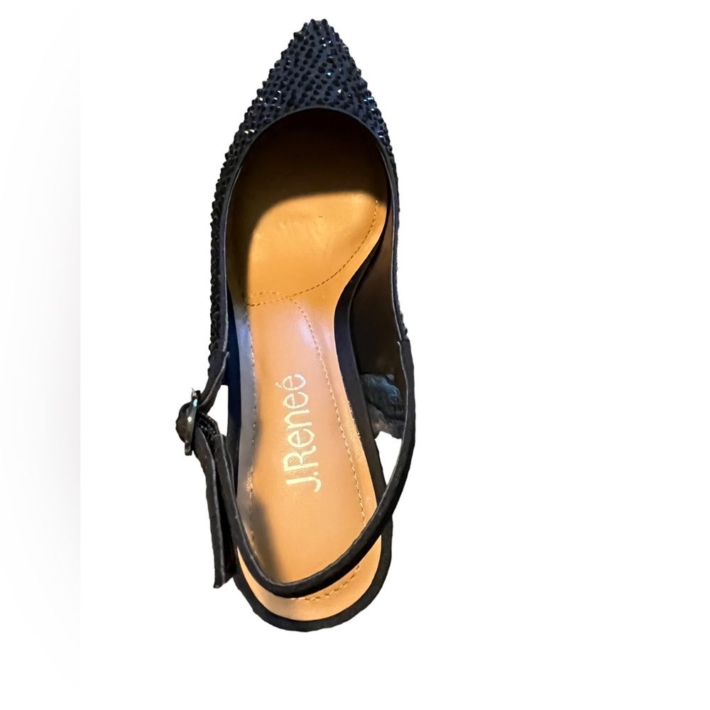 Black Satin With Rhinestones Heels SZ 8 New Year’s Eve - Picture 5 of 8